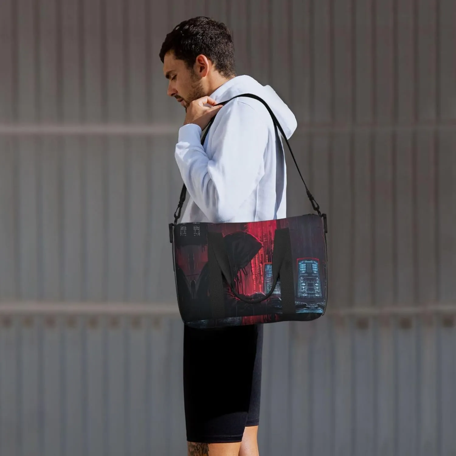 Hacker Attack Small Duffel Bag Foldable Travel Bag Weekender Bag Overnight Gym Hospital Bags For Women&Men
