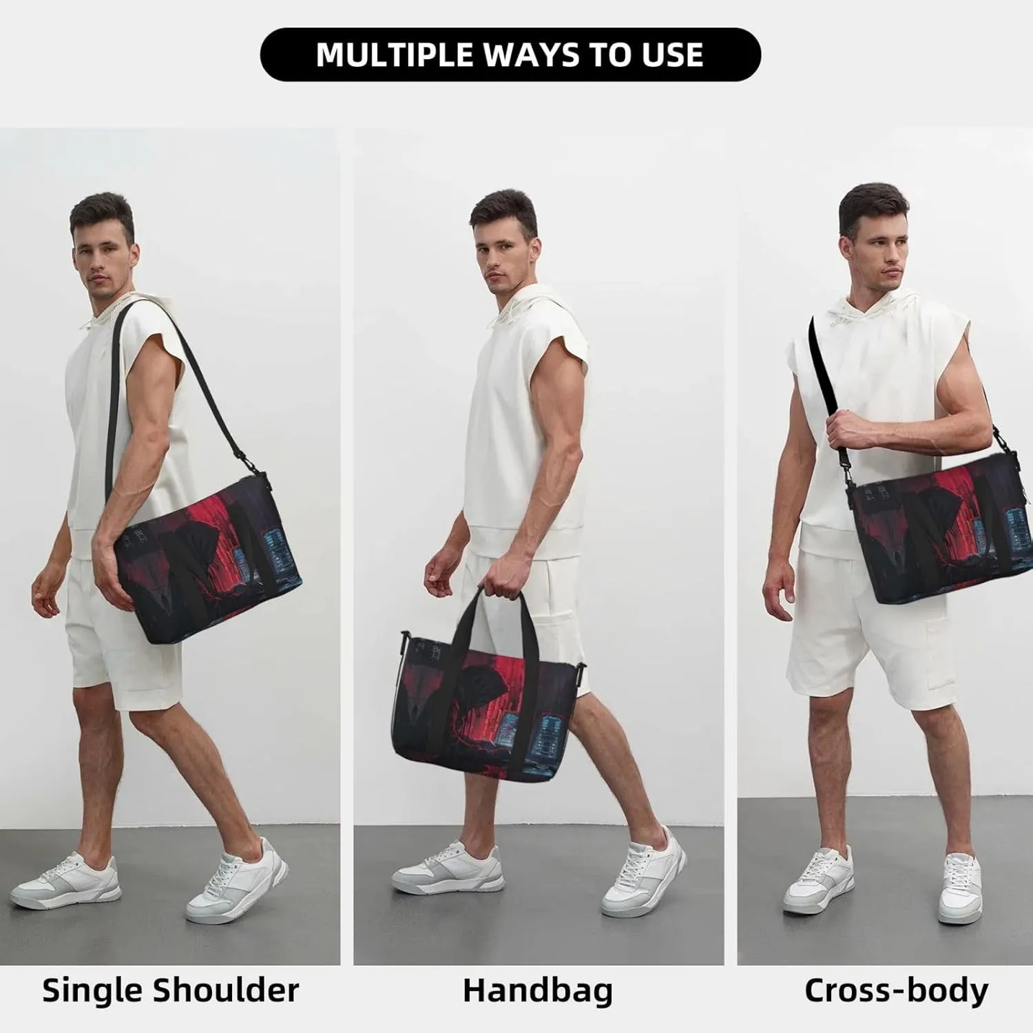 Hacker Attack Small Duffel Bag Foldable Travel Bag Weekender Bag Overnight Gym Hospital Bags For Women&Men