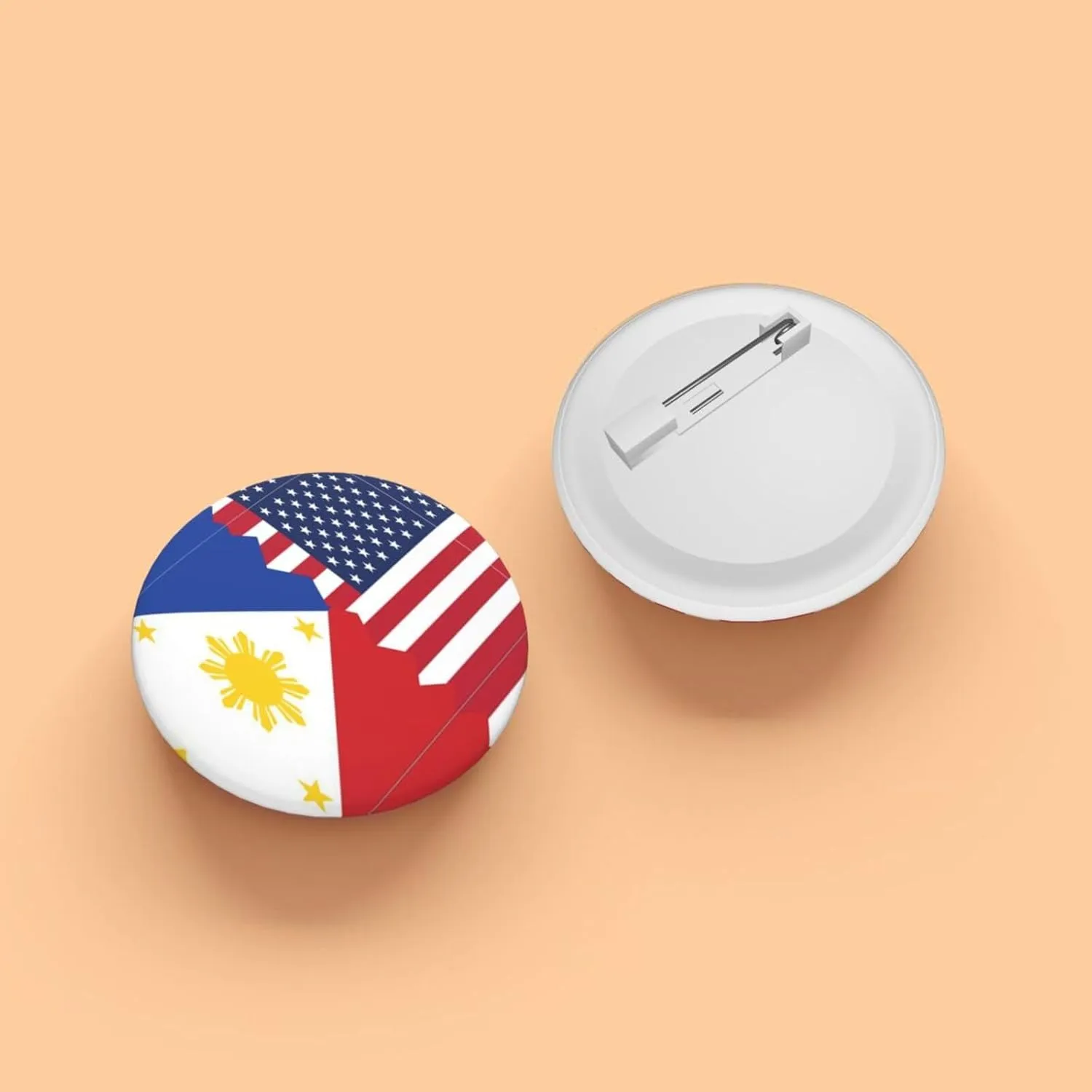 Half American Flag And The Philippines Express Your Unique Style with Our Fashionable Round Badges