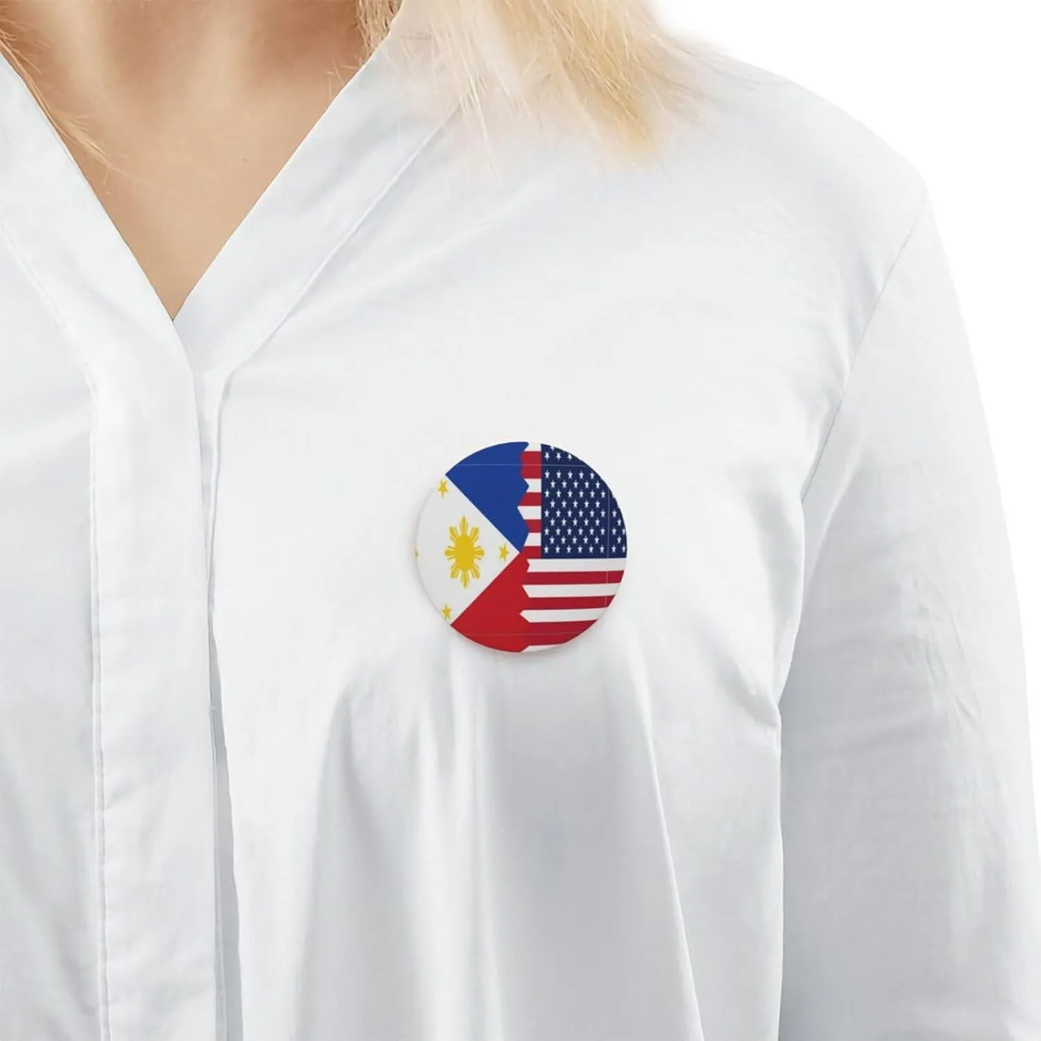 Half American Flag And The Philippines Express Your Unique Style with Our Fashionable Round Badges