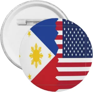 Half American Flag And The Philippines Express Your Unique Style with Our Fashionable Round Badges