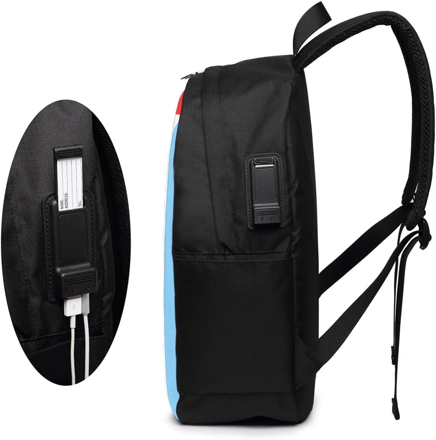 Half American Guatemala Guatemalan Flag Laptop Backpacks Travel Backpack Casual Business Daypack Sport Rucksack Computer Bag Fits up to 17 Inch Notebook with USB Port