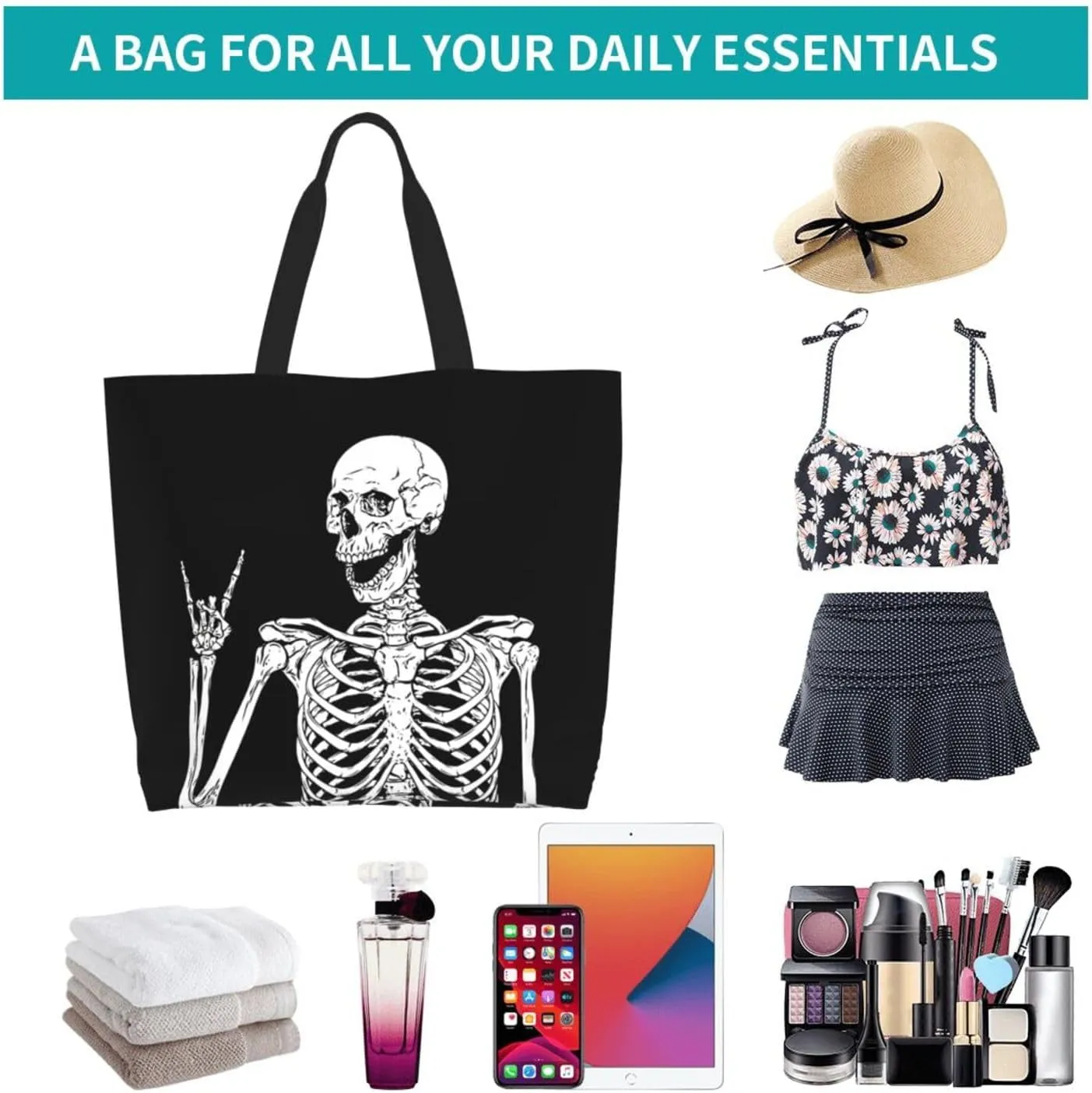 Halloween Tote Bags Large Women Reusable Shoulder Travel Shopping Gift Bags