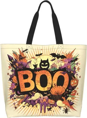 Halloween Tote Bags Large Women Reusable Shoulder Travel Shopping Gift Bags