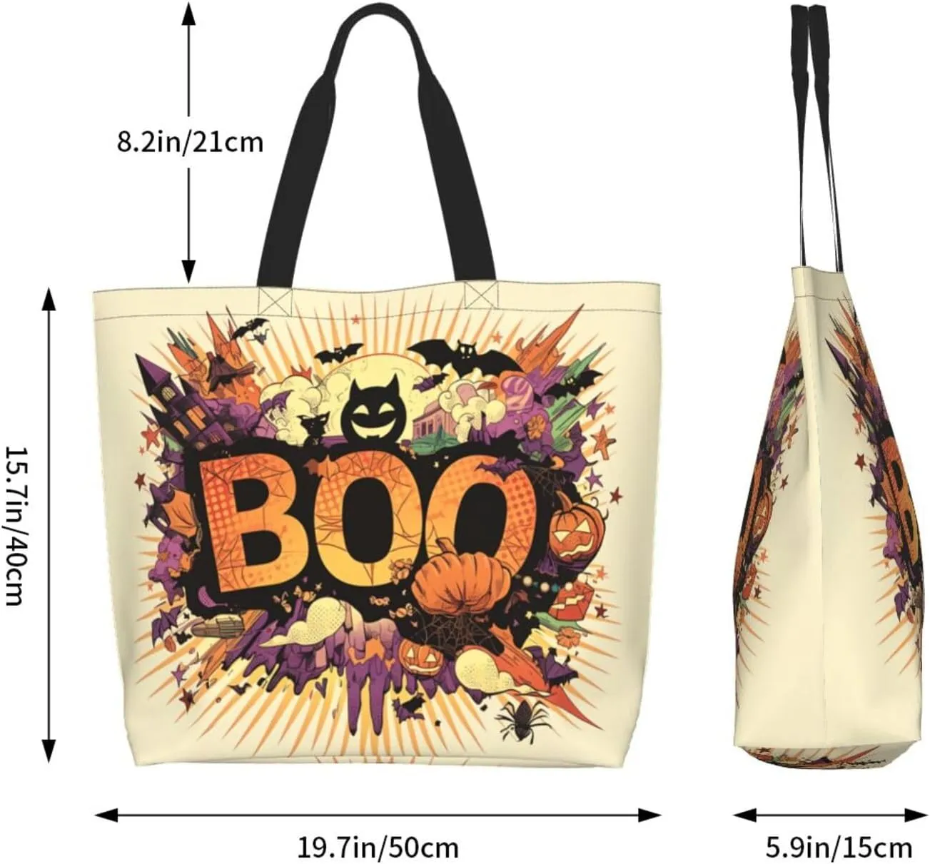 Halloween Tote Bags Large Women Reusable Shoulder Travel Shopping Gift Bags