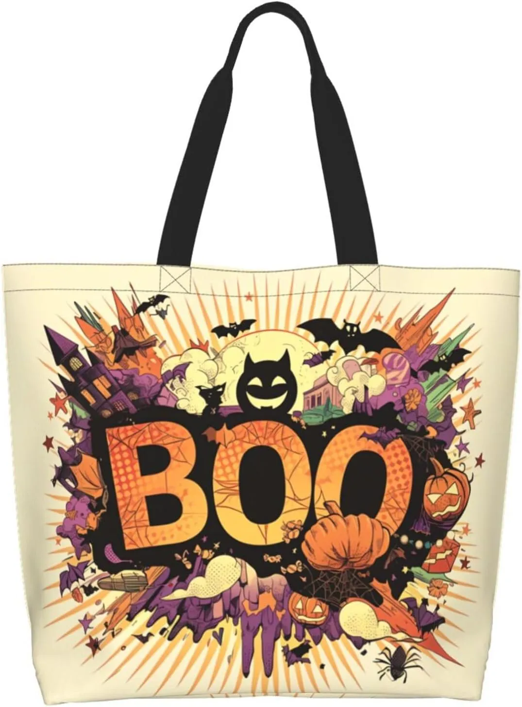 Halloween Tote Bags Large Women Reusable Shoulder Travel Shopping Gift Bags