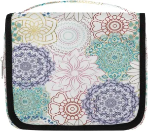 Hanging Toiletry Bag for Women And Men,Mandala Flower Travel Cosmetic Makeup Bag Travel Organizer,Ethnic Waterproof Travel Bag for Toiletries Accessories,Travel Essentials