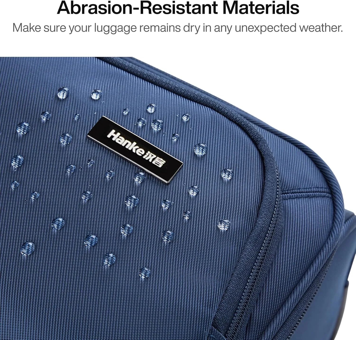 Hanke Softside Expandable Carry On Luggage with spinner wheels, Multi-function Tsa Approved Luggage,Blue,Carry-On 20-Inch