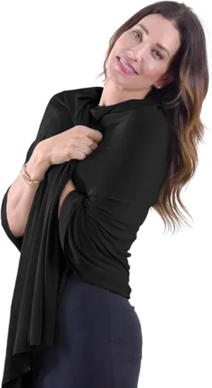 Happyluxe Travel Shawl Wraps for Women - Eco-Cashmere Wrap 68x35in. Scarf, Airplane Blanket. Made In USA