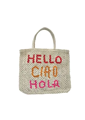 Hello Ciao Hola Bag - LARGE Pink Red and Yellow