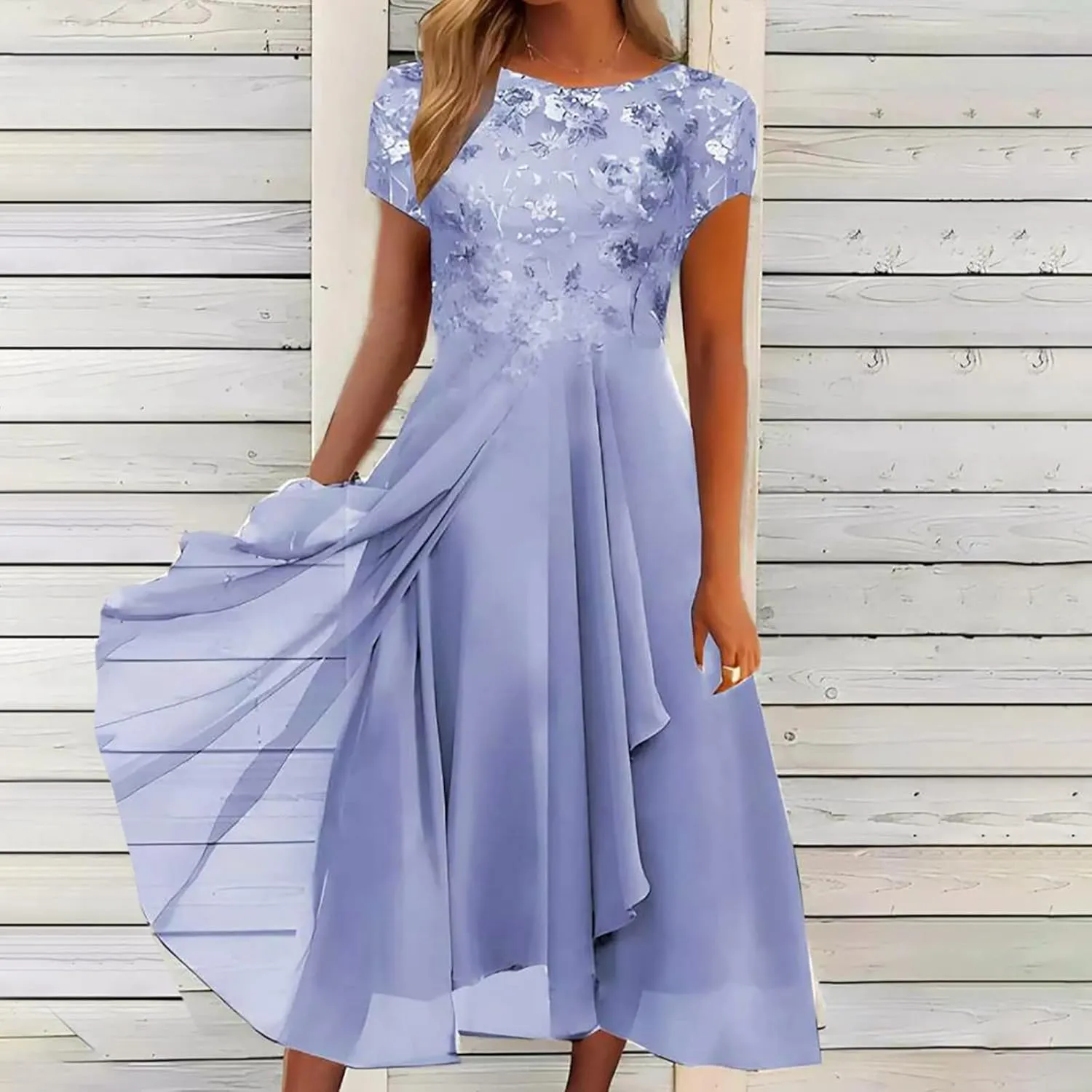 HGps8w Mother of The Bride Dresses for Women 2025 Elegant Lace Chiffon Flowy Dress Formal Evening Party Gown for Wedding