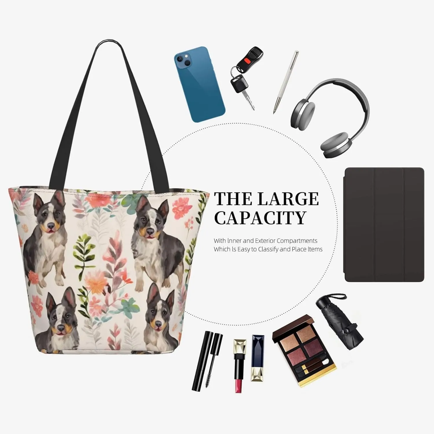 Horses On The Beach Printed Fashionable Large Handbag And Shoulder Bag, Suitable For Various Daily Use