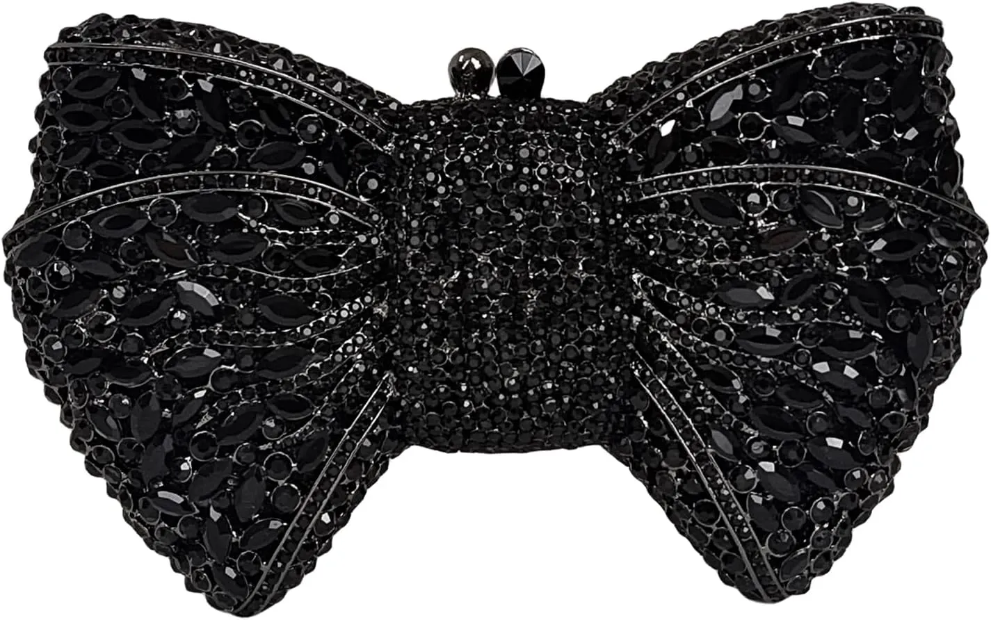 HUANG ZHUANG Bowknot Luxury Crystal Clutch Women Glitter Rhinestone Evening Bag for Party Wedding