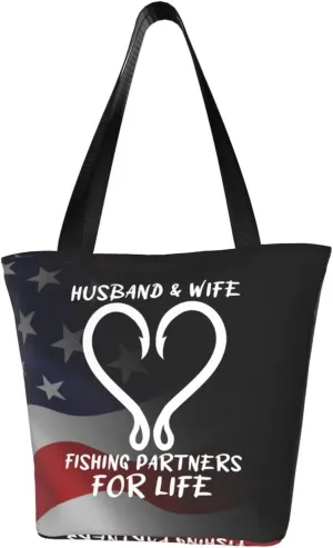 Husband And Wife Fishing Partners For Life Fashion Shoulder Bag Large Capacity For Man Or Woman