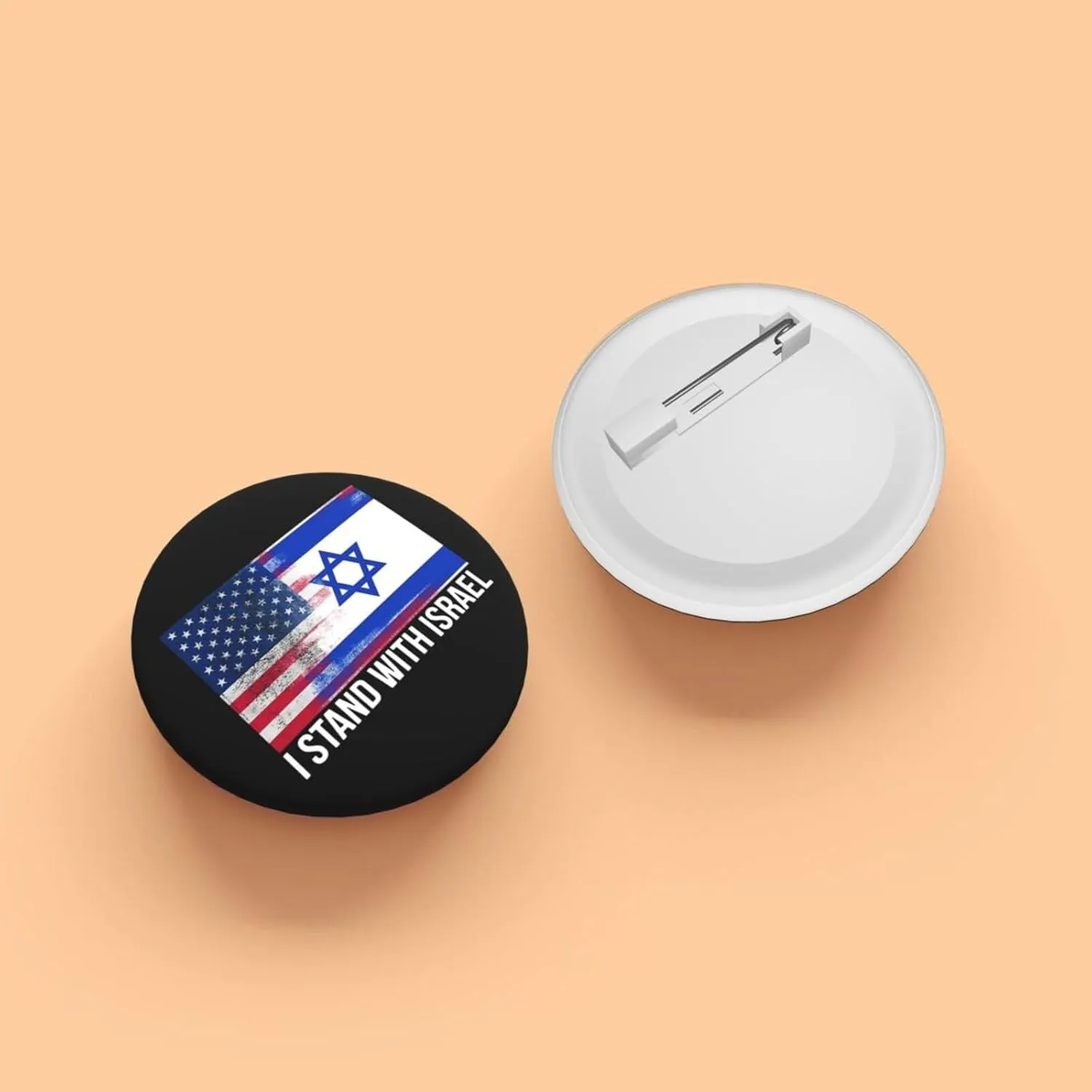 I Stand With Israel USA American Flag Israel Flag Express Your Unique Style with Our Fashionable Round Badges