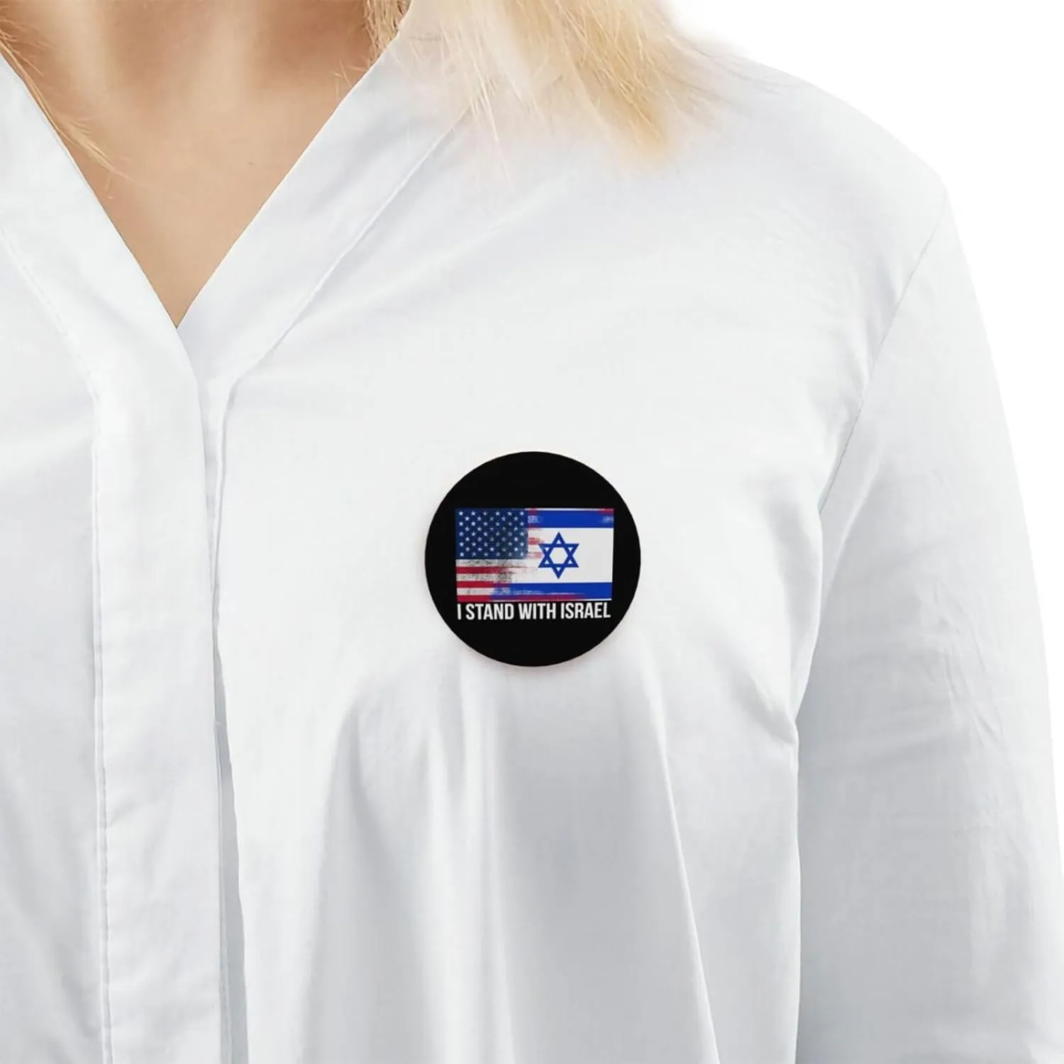 I Stand With Israel USA American Flag Israel Flag Express Your Unique Style with Our Fashionable Round Badges