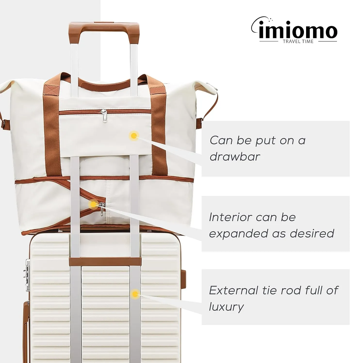 imiomo 24 Inch Luggage with Spinner Wheels, Hardside Checked Luggage, Lightweight Rolling Travel Luggage with TSA Lock