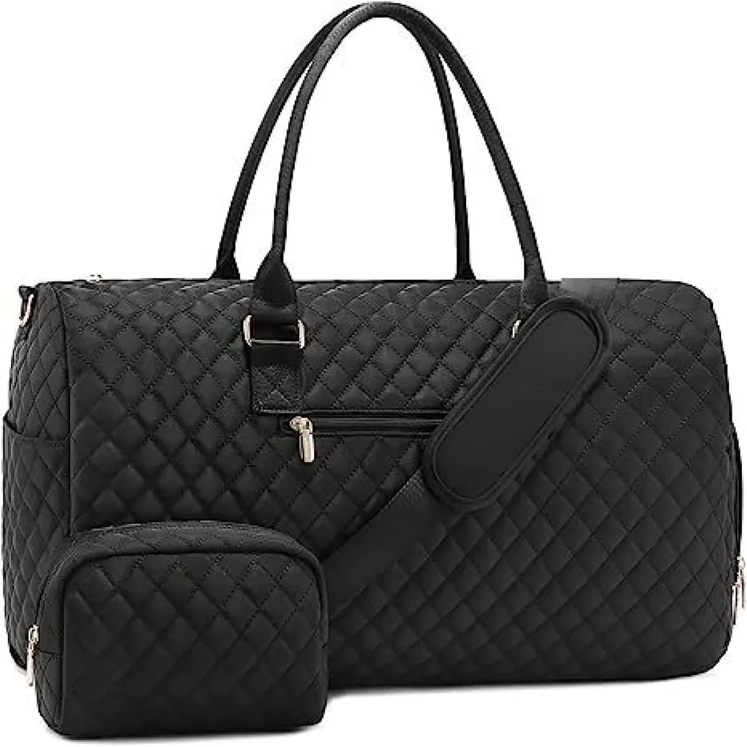 in Stock New Pleated Duffle Bag Large Weekend Overnight Bag with Shoes Compartment Carry Bag