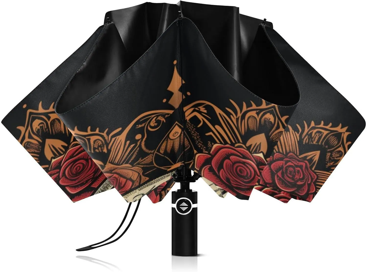 Inverted Umbrella, Windproof UV Protection Sun RainAutomatic Umbrella Compact Umbrella Reverse Umbrella for Women Men, Travel Folding Umbrella with Cover Bag