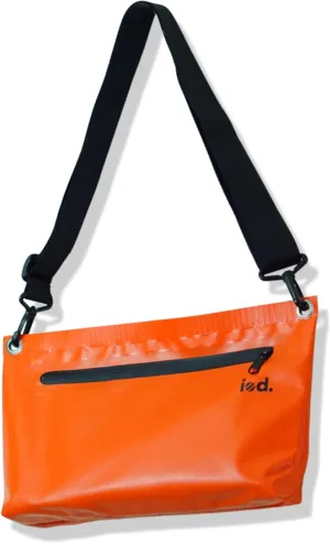 iod Weatherproof Sling Bag/Crossbody Bag with Water-Resistant Zipper - Tarpaulin Bag with Adjustable Shoulder Straps (Orange, M)