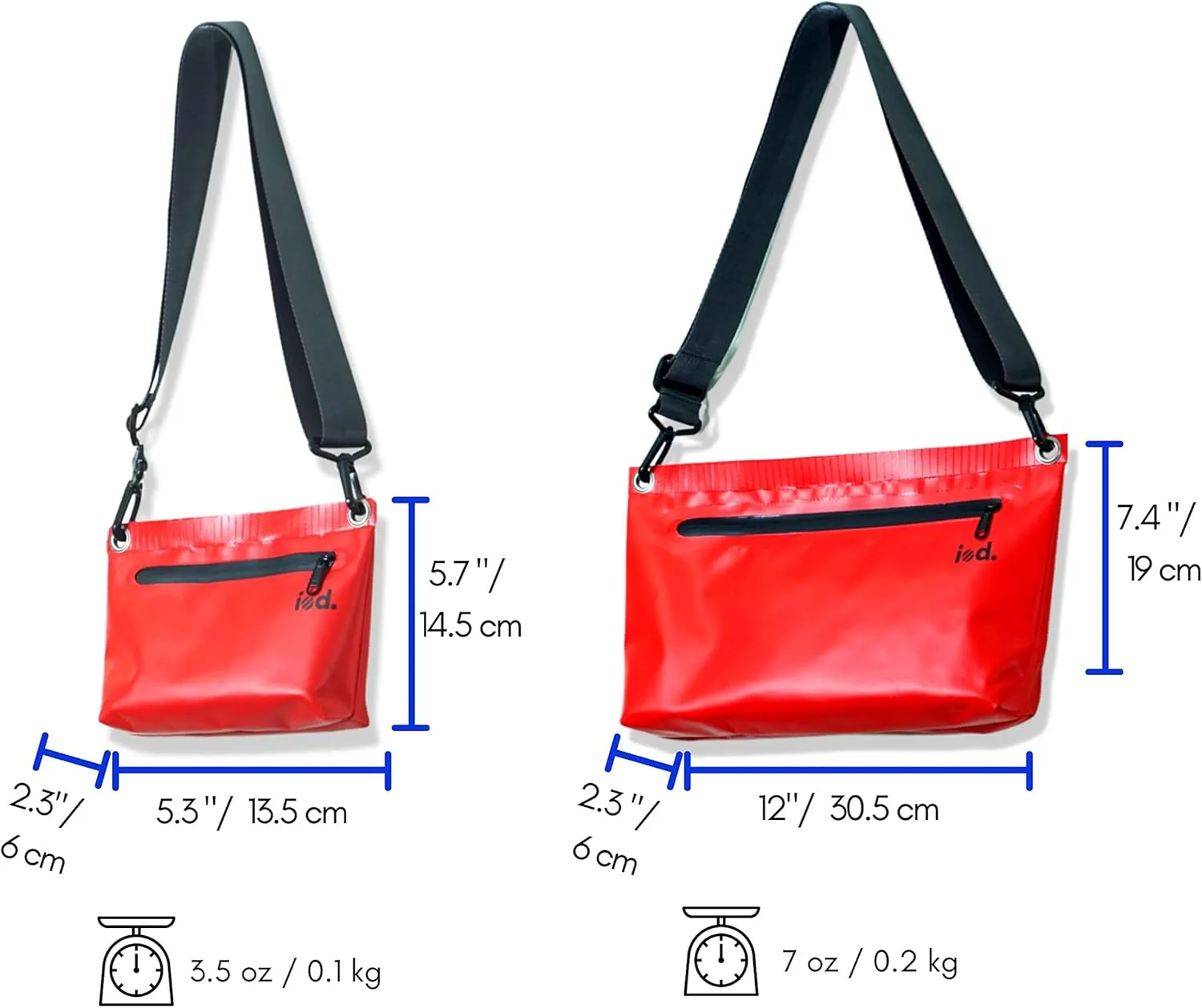 iod Weatherproof Sling Bag/Crossbody Bag with Water-Resistant Zipper - Tarpaulin Bag with Adjustable Shoulder Straps (Orange, M)