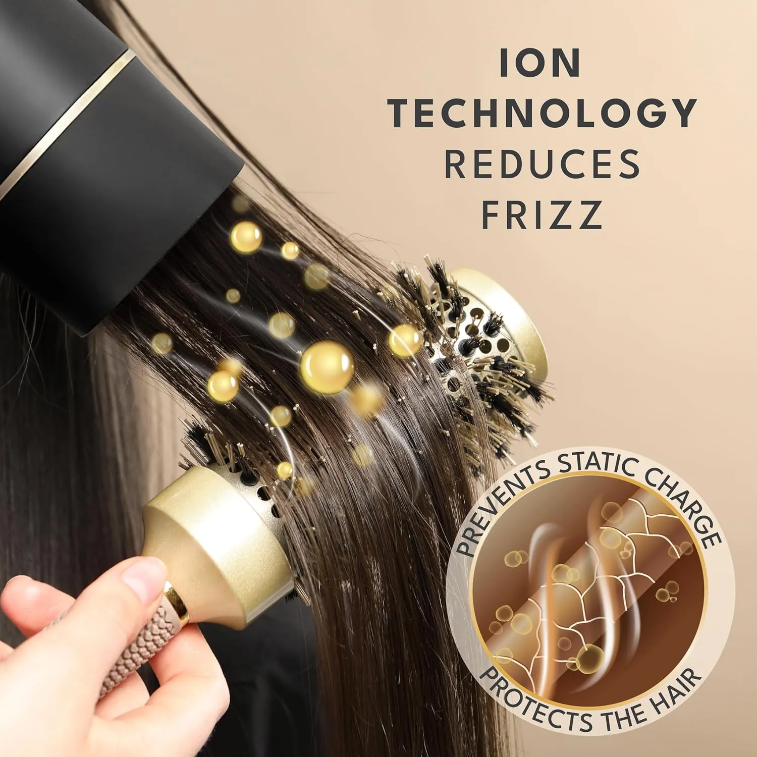 Ionic Hair Dryer 1875W - Compact, Portable, Lightweight, with Diffuser and Bag for Travel