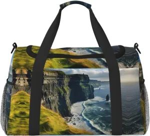 Ireland Outdoors County Clare The Cliffs Print Everyday Use Travel Duffle Bag Large Capacity Travel Bag Stylish Functional Bag