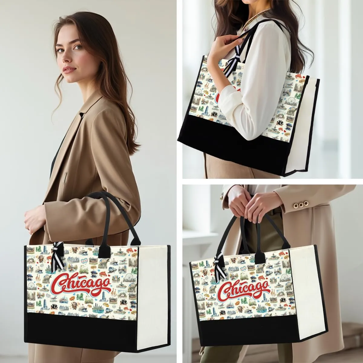 Italy Chicago New York Las Vegas Paris Gifts for Women Canvas Tote Bag