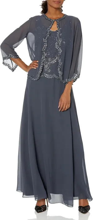 J Kara Women's Beaded Jacket Dress