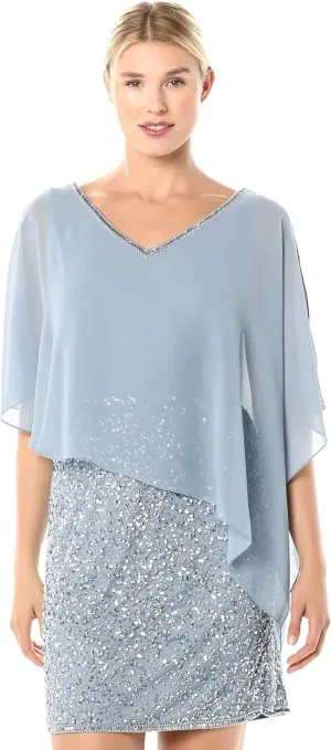 J Kara Women's Caplet Short Cocktail Beaded Dress