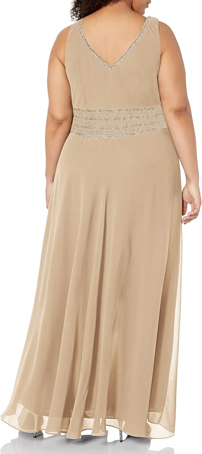 J Kara Women's Jacket Dress with Beaded Trim