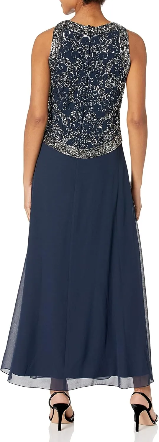 J Kara Women's Sleeveless Mock 1-Piece Dress