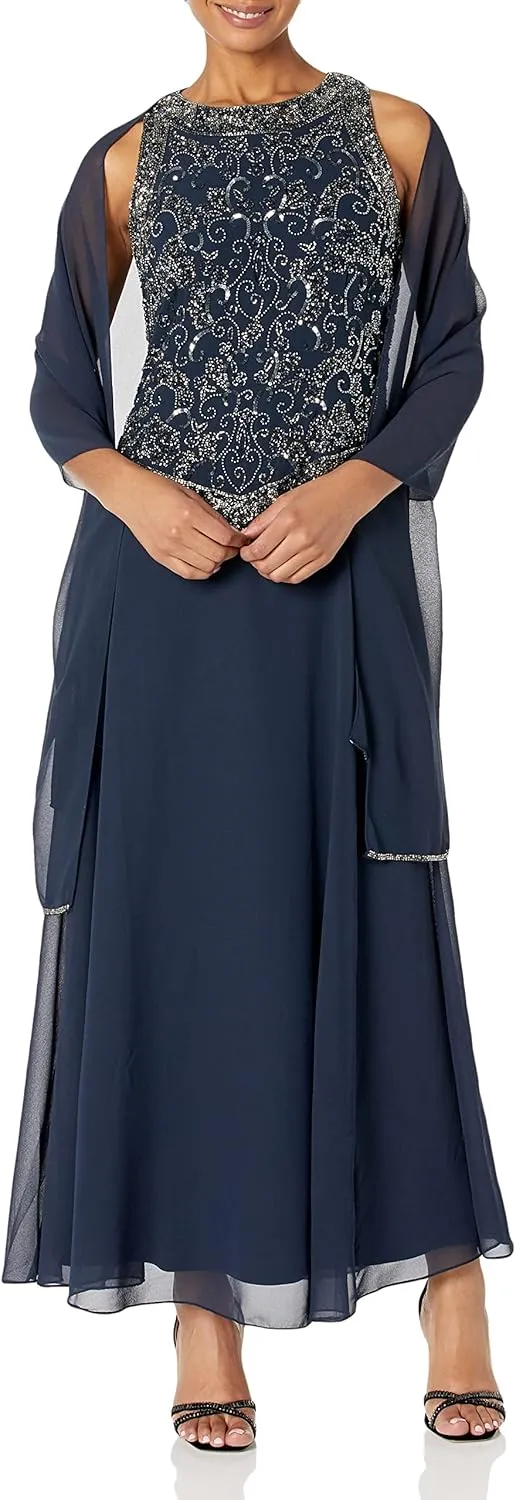 J Kara Women's Sleeveless Mock 1-Piece Dress