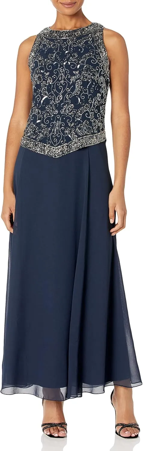 J Kara Women's Sleeveless Mock 1-Piece Dress