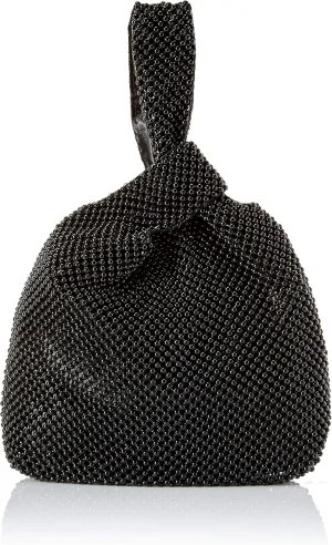 Jessica McClintock Womens Logan Mesh Pouch Evening Bag