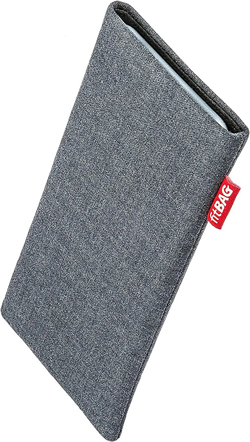Jive Gray Custom Tailored Sleeve for Mobistel Cynus T1. Fine Suit Fabric Pouch with Integrated Microfibre Lining for Display Cleaning