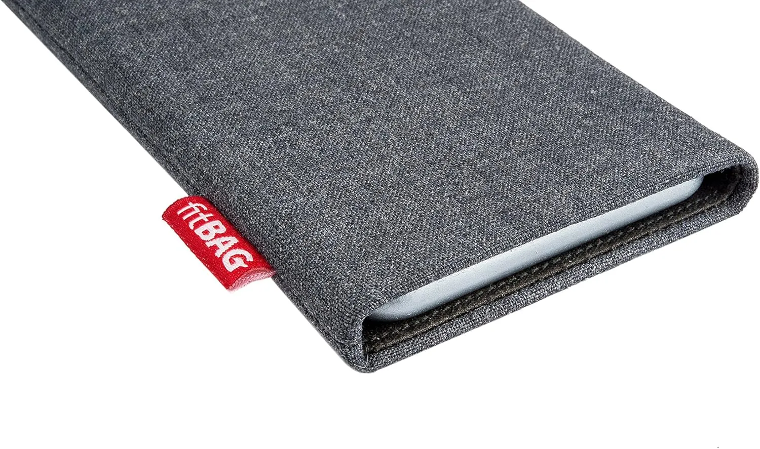 Jive Gray Custom Tailored Sleeve for Mobistel Cynus T1. Fine Suit Fabric Pouch with Integrated Microfibre Lining for Display Cleaning
