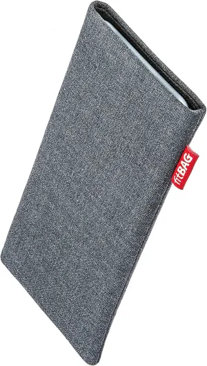Jive Gray Custom Tailored Sleeve for Mobistel Cynus T1. Fine Suit Fabric Pouch with Integrated Microfibre Lining for Display Cleaning