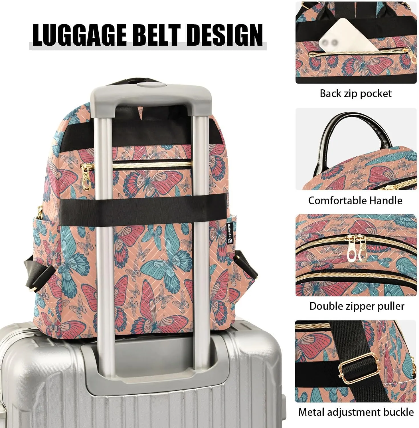 Joisal Butterfly Specimen Backpack Purse for Women Anti Theft Gym Backpack, Backpack for Traveling Medium
