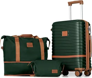 Joyway Carry On Luggage 20 Inch Expandable Suitcase with Spinner Wheel, 3 Piece Hard Shell Luggage Set with TSA Lock(Green)