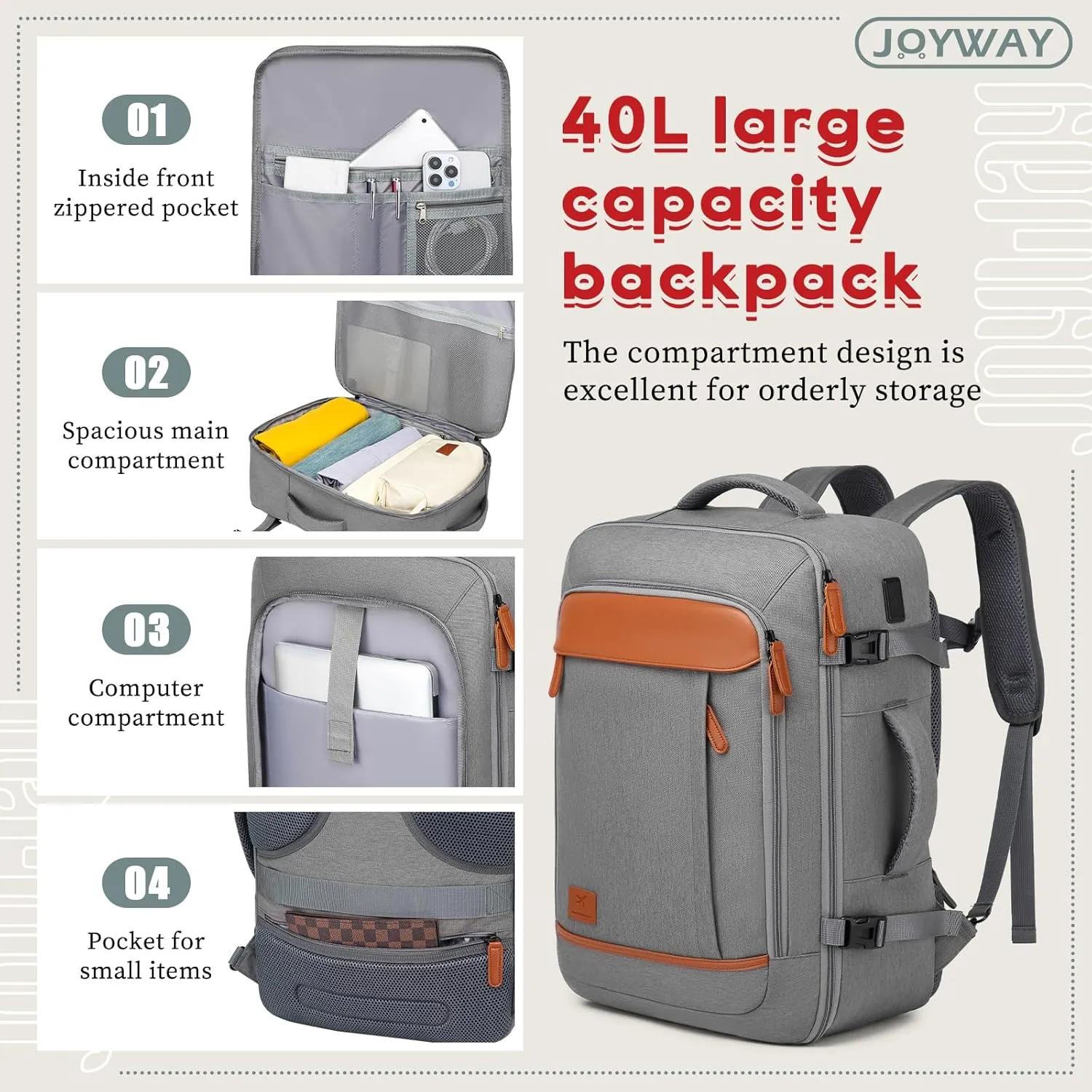 Joyway Expandable Carry on Luggage Sets Airline Approved, Lightweight Hard Shell 20 Inch Carry-on Suitcase with Spinner Wheels
