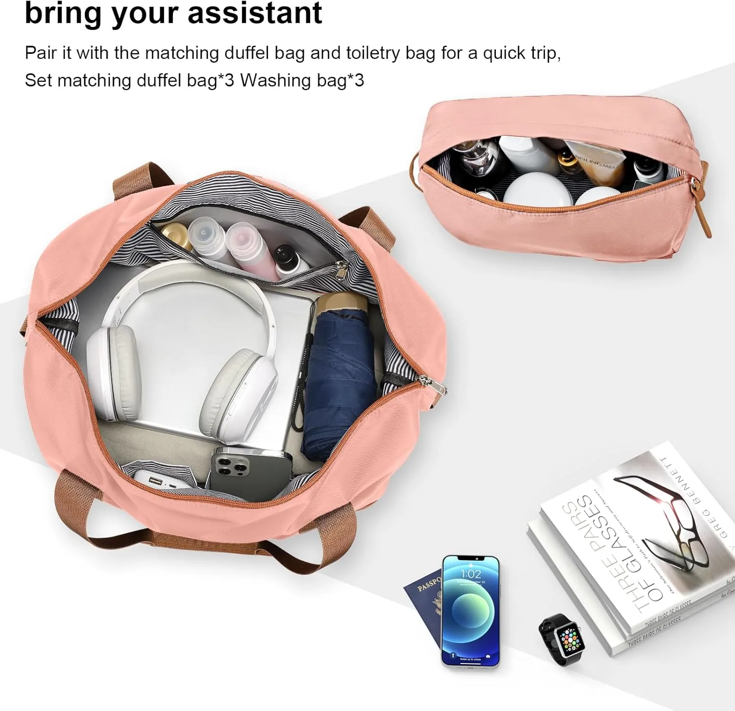 Joyway Luggage Set 3 Piece Suitcase Sets with Spinner Wheel,Hardside Expandable Travel Laggage with TSA Lock (13/20/24/28 Pink brown