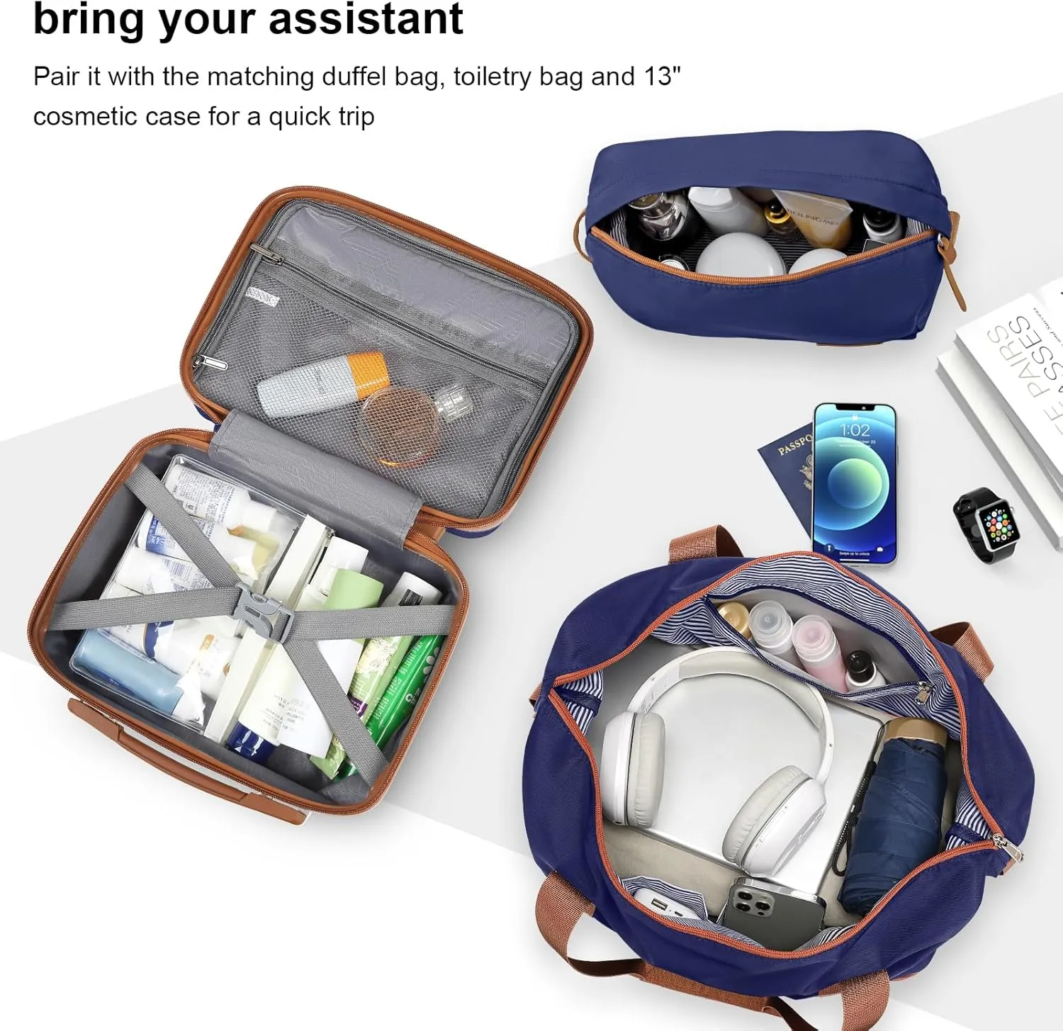 Joyway Luggage Set 7 Piece Suitcase Sets with Spinner Wheel,Hardside Expandable Travel Laggage with TSA Lock(18/20/24/28 Navy)