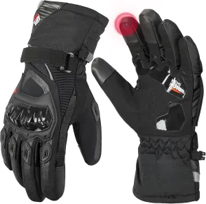 KEMIMOTO Winter Motorcycle Gloves, Rainproof Riding Gloves with Touchscreen for Riding, ATV, UTV, Snowmobile