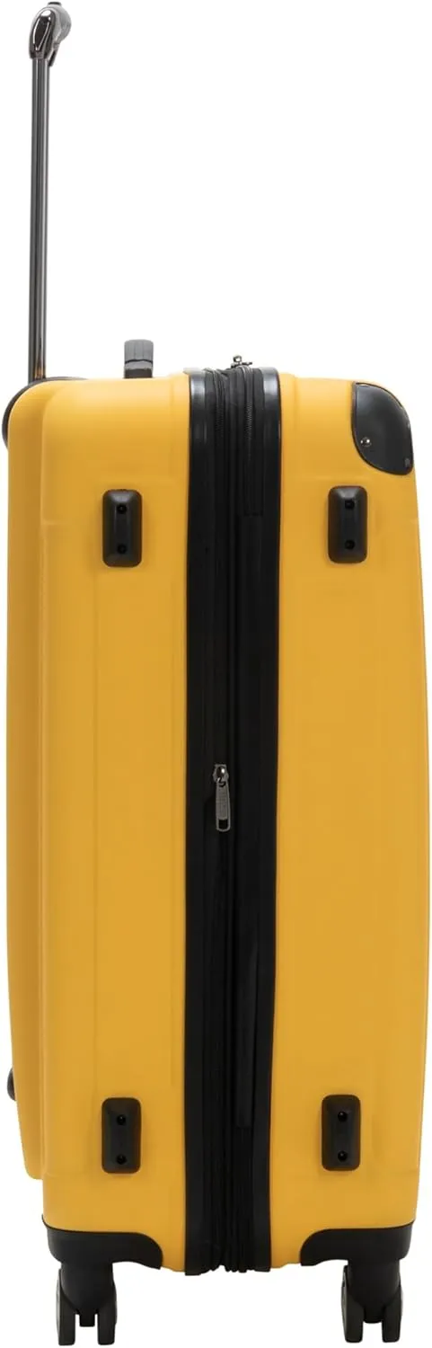 Kenneth Cole REACTION Renegade Luggage Expandable 8-Wheel Spinner Lightweight Hardside Suitcase, Honey Butter, 28-Inch Checked