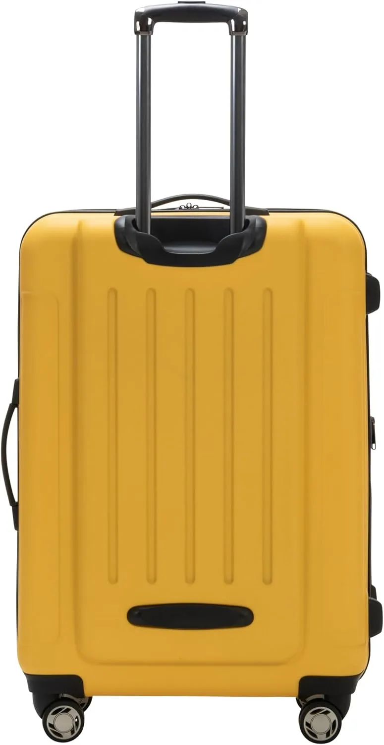 Kenneth Cole REACTION Renegade Luggage Expandable 8-Wheel Spinner Lightweight Hardside Suitcase, Honey Butter, 28-Inch Checked