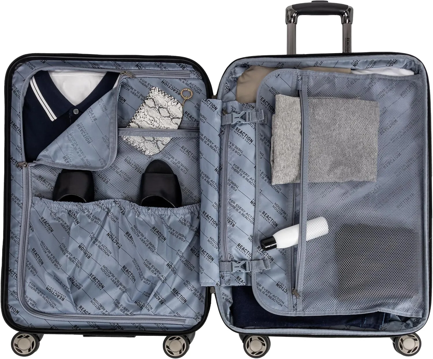 Kenneth Cole REACTION Renegade Luggage Expandable 8-Wheel Spinner Lightweight Hardside Suitcase, Honey Butter, 28-Inch Checked