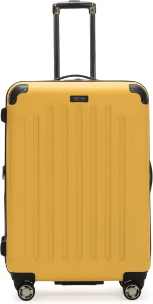 Kenneth Cole REACTION Renegade Luggage Expandable 8-Wheel Spinner Lightweight Hardside Suitcase, Honey Butter, 28-Inch Checked