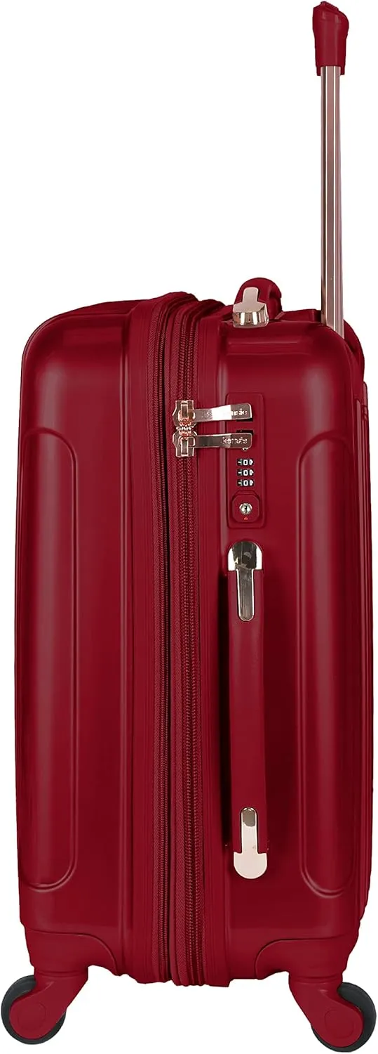 kensie Women's Alma Hardside Spinner Luggage,Expandable, Japanese Carmine Red, 3 Piece Set (20/24/28)