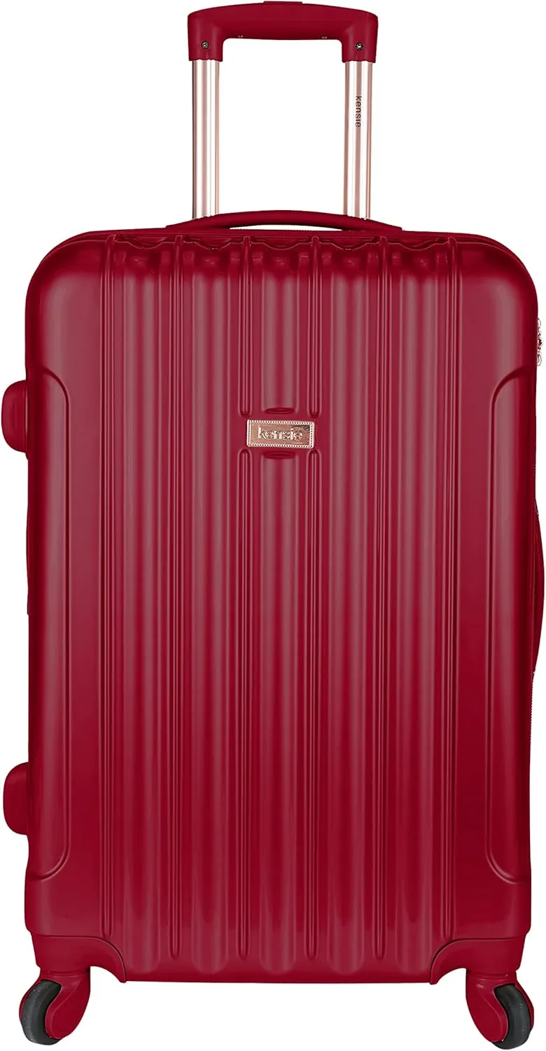 kensie Women's Alma Hardside Spinner Luggage,Expandable, Japanese Carmine Red, 3 Piece Set (20/24/28)